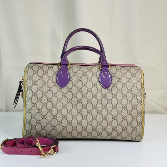 Gucci Convertible GM Boston Bag GG Coated Canvas and Leather - Picture 4 of 13